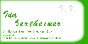 ida vertheimer business card